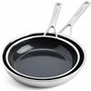 KitchenAid Set di pentole da cucina KitchenAid in acciaio inossidabile multistrato con rivestimento ceramico - ø 24 e 28 cm
