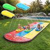 Kouamor Scivolo d'acqua gonfiabile da 4,8 m, con tavola da surf, scivolo d'acqua da giardino per bambini, per esterni, scivolo d'acqua gonfiabile, l'irrigatore integrato copre l'intero scivolo (3P)