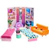 Barbie HDY77 - Set di giochi per dormitorio con 2 letti, divano, pouf per camera da letto, arredamento e accessori, regalo per bambini dai 3 ai 7 anni