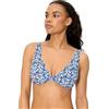 YSABEL MORA. Top Bikini Triangolo Liberty Blu Coppa C. con Ferretto E Imbottitura Rimovibile. Spalline Regolabili per Combinazione Personalizzata. Collezione Flowers