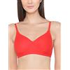 Clovia Reggiseno T-shirt da donna in cotone non imbottito senza ferretto, viola, rosso, 3B