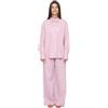 R Revise Revise RE-660 - Pigiama lungo da donna, 100% cotone, a righe, beige., XL