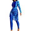 Celanisai Burkini, costume da bagno da donna musulmano, con protezione solare totale, con copertura completa, tankini, a maniche lunghe, 3 pezzi, costume da bagno Hijab, O blu navy, M