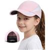GADIEMKENSD Cappellino da Baseball per Ragazze con Coda di Cavallo,Rete Traspirante,Cappello Estivo rinfrescante per Bambine, Cappello da Sole UPF50+, Cappellino per Ragazze per Spiaggia, Parco, Rosa