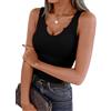 VAFFUL Tops da Donna Senza Maniche a Collo a V Tops Estivi Strappati Camicia di Base Casual Tops