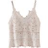 RWGSNB Gilet in Maglia Donna, Canotta Donna all'Uncinetto Cotone e Lino Estiva Stampa Floreale Pizzo Traforato Casual Trasparente Boho Spiaggia Bikini L'Uso Quotidiano e per Le Feste Colore: Bianco