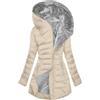 WOWEI Cappotto Invernale da Donna Elegante Cappotto Donna Tinte Unite Manica Lunga Invernale Caldo Trench Giubbotto Giubbino Termica Piumini Antivento Felpa Giacce con Cappuccio (Beige, S)