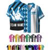 WolunLi Camicie da bowling personalizzate con nome e squadra, tessuto leggero traspirante per lo sport hawaiano retrò vintage, Stile 05., Taglia Unica