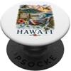 Atomic Gorilla Hawaii Acquerello Tropical Island Paradise Design PopSockets PopGrip Adesivo
