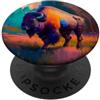 Buffalo Bison Watercolor Art Paint Buffalo American Bison Western Watercolor PopSockets PopGrip Adesivo