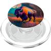 Buffalo Bison Watercolor Art Paint Buffalo American Bison Western Watercolor PopSockets PopGrip per MagSafe