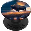 Buffalo Bison Watercolor Art Paint Buffalo American Bison Western Watercolor PopSockets PopGrip Adesivo