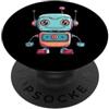 Retro Robots, Space Tech and Robotics Carino piccolo Robot, Vintage Kids Robot PopSockets PopGrip Adesivo