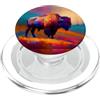 Buffalo Bison Watercolor Art Paint Buffalo American Bison Western Watercolor PopSockets PopGrip per MagSafe