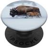 Buffalo Bison Watercolor Art Paint Buffalo American Bison Western Watercolor PopSockets PopGrip Adesivo