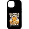 Funny Yoga Corgi Headstand Effort Maximu Custodia per iPhone 15 Cavalletto da testa Corgi Effort Maximum Retro Yoga Dog