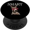 Smart Donkey Glasses Funny Animal Humor Smart Donkey Glasses Funny Animal Meme Citazione PopSockets PopGrip Adesivo