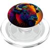 Buffalo Bison Watercolor Art Paint Buffalo American Bison Western Watercolor PopSockets PopGrip per MagSafe
