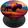 Buffalo Bison Watercolor Art Paint Buffalo American Bison Western Watercolor PopSockets PopGrip Adesivo
