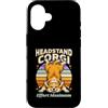 Funny Yoga Corgi Headstand Effort Maximu Custodia per iPhone 16 Cavalletto da testa Corgi Effort Maximum Retro Yoga Dog