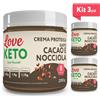 Love Keto Crema Proteica Gusto Cacao 200 Grammi Kit 3 Pezzi