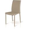 KONTE.DESIGN Set di 4 sedie HAMPSTEAD in ecopelle e stuttura in Metallo, Beige, 50x40x90 cm