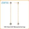 EWYA Real 0.8 carati Moissanite orecchini pendenti con diamanti da donna S925 placcato argento PT950 lungo nappa ciondola l'orecchino gioielleria raffinata