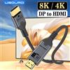 UGOURD Cavo compatibile 8K DP a HDMI 2.1, adattatore DisplayPort a HDMI 2.0 4K 60Hz, convertitore video audio per PC, proiettore, laptop