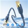 UGOURD Cavo Ethernet RJ45 CAT8 intrecciato sfumatura di colore 40Gbps Cavo di rete CAT 8 Cavo patch Internet Lan per laptop Router PS 4 rotondo