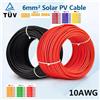 EVSOLAR Cavo solare 10AWG 30M 50M 100M 6MM 4MM 10MM Cavo fotovoltaico nero o rosso in rame alto