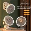 Ventilatore da campeggio Circolatore d'aria portatile da tavolo ricaricabile Ventilatore elettrico da soffitto wireless con luce a LED Ventilatore domestico clip-on 8000mAh