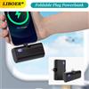 LIBOER Mini Power Bank da 5000 mAh Caricatore portatile a ricarica rapida Type-C Lightning Doppio caricatore pieghevole per iPhone TECNO MI Batteria esterna
