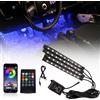 WUMFIRE Neon 36 48 72 LED Kit luce ambientale per interni auto Retroilluminazione App remota Controllo musicale Lampada decorativa per atmosfera RGB automatica