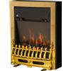 HOMCOM Caminetto elettrico HOMCOM con effetto fiamma, stile neo-retro, termostato, 1000-W, Nero Oro