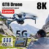 Lenovo Drone Lenovo GT8 8K Professionale con Fotocamera 4K HD, Motore Brushless 5G, Fotografia Aerea, Flusso Ottico e Schermo, Quadricottero RC Giocattolo