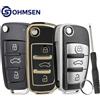 NONE Guscio chiave telecomando a 3 pulsanti OHMSEN 433MHz per Audi TT A2 A8 A6 A6L A4 S5 C5 C6 B6 A4L A5 Q5 S RS Q7 B7 Q3 A3