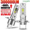 HUNGTRUM Fari LED H1 H4 H7 1000W Super Luminosi 9003 HB2, Lampadine per Auto, Lampadine LED H7 Canbus Mini, Luci per Auto 6000K 12V