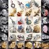 NONE Nuove Perle Charm Irregolari in Argento 925 a Forma di Mela Rossa, Stella Marina e Barca a Vela, Compatibili con Braccialetti Originali Fai-da-Te, Regali di Gioielleria per Donne
