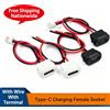 NONE Connettore USB tipo C femmina impermeabile, presa 2 pin, porta di ricarica 3A, cavo di estensione alimentazione, montaggio diretto a crimpare, perfetto per elettronica, smartphone, tablet, dispositivi
