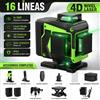 Bogseth Livella Laser 4D Bogseth 16 Linee 4x360 ° Livella Laser Verde Autolivellante con Telecomando, 2 Batterie Ricaricabili, IP54, per Costruzioni a Pavimento, Parete, Soffitto e Piastrelle