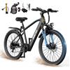 Aairsk Bicicletta Elettrica per Adulti Aairsk GT300 26 per Spostamenti Urbani, Autonomia 50 km, Motore 250W, Batteria 36V 10Ah, Velocità 25 km/h, 7 Velocità, Freni a Disco E-Bike