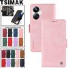 Tsimak Custodia di Lusso Magnetica in Pelle per Realme 8 9 10 Pro Plus 8i 9i C20 C21 4G 5G, Cover a Portafoglio con Fibbia Laterale e Texture Litchi