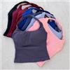 NONE Reggiseno sportivo da donna con imbottitura, modello halter, lungo, con spalline, per yoga, corsa e fitness, con schiena decorata