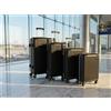 NONE Set 3 Valigie Trolley COVERI WORLD by ENRICO COVERI CW625 in ABS - Collezione "Old Money" - Trolley Rigidi con Ruote Spinner a 360° e Design Aristocratico