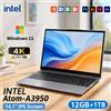 xia man NUOVO 2026 Laptop Ultrasottile da 14.1" con Windows 11 Pro, Processore Intel Atom A3950, 12GB RAM, SSD da 1TB/2TB, Notebook 1920*1080P per Ufficio e Studio
