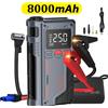 Seeiswork Avviatore di Emergenza 4 in 1 per Auto con Compressore d'Aria da 150 PSI, Caricabatterie Portatile da 8000 mAh, Dispositivo di Avviamento Potente da 1000A per Batteria Auto