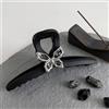 NONE Fermaglio per Capelli a Farfalla in Metallo, Antiscivolo, Stile Gotico Minimalista, Clip a Griffe Oversize, Accessorio Moda Punk a Forma di Squalo