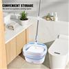 NONE Sistema Secchio e Mop Girevole con Separazione Acque Sporche, Senza Lavaggio a Mano, Rotazione a 360° ° Mop Rotante per Pavimenti con Manico Estensibile in Acciaio Inox, Panno in Microfibra Corallo,