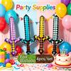 NONE Palloncino in pellicola di alluminio a forma di spada dorata con gemme in stile pixel, decorazione per feste di compleanno, accessorio creativo per giochi domestici, forniture festive per le vacanze