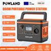 POWLAND Generatore solare portatile POWLAND 800W con presa CA, supporto MPPT, pannello solare da 100W, batteria al litio per campeggio all'aperto